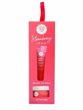 NIB Woolzies Strawberry Lip Duo — Pink Tinted Balm & Lip Butter